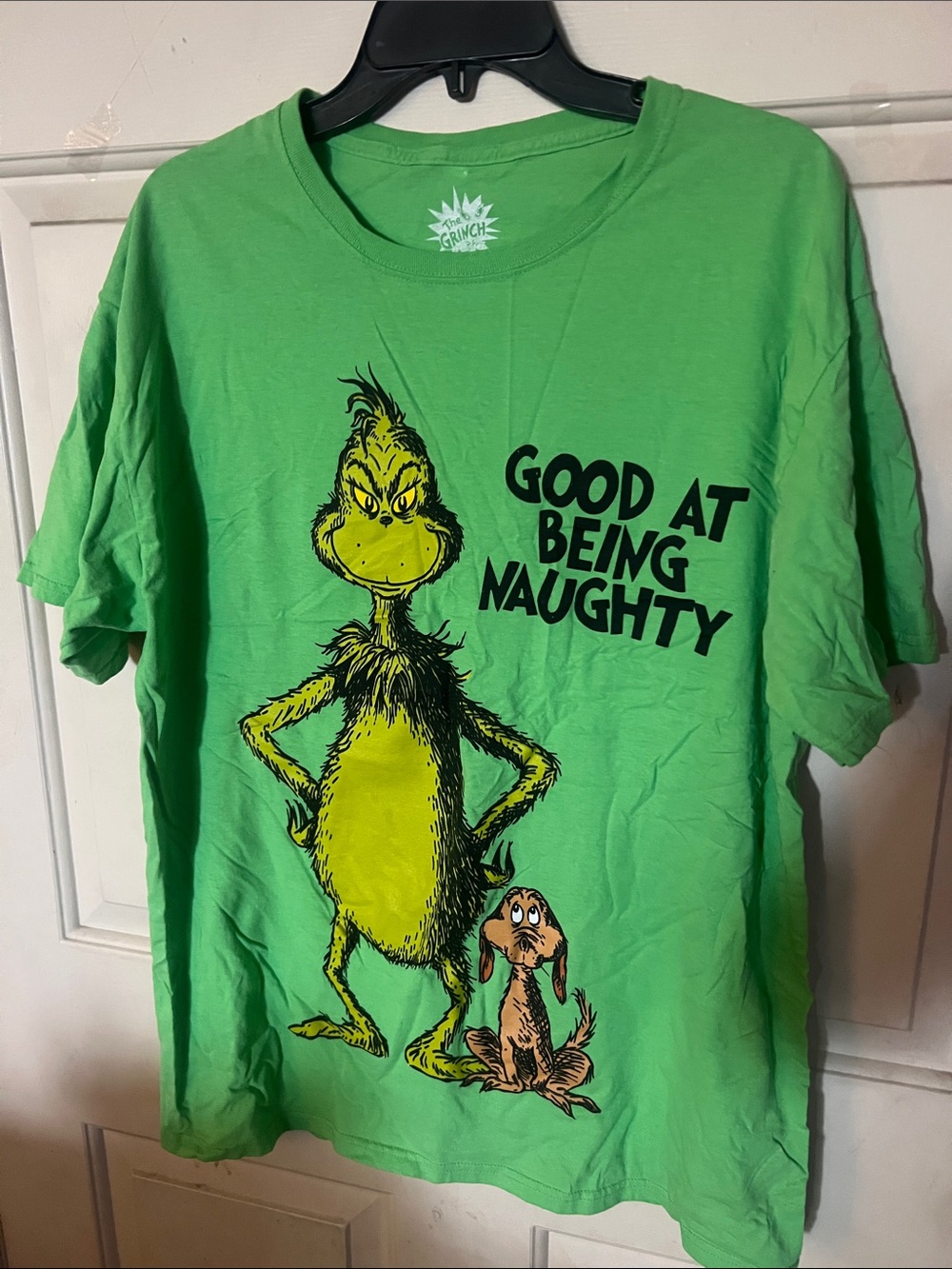 Grinch "Good At Being Naughty" Graphic Tee - Bright Green Mens size L